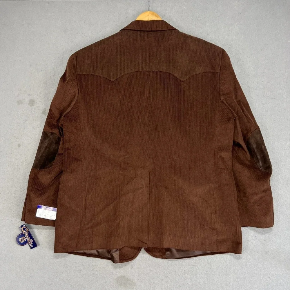 NEW Circle S Lubbock Mens Brown‎ Corduroy Western Blazer Sport Coat 54R Cowboy